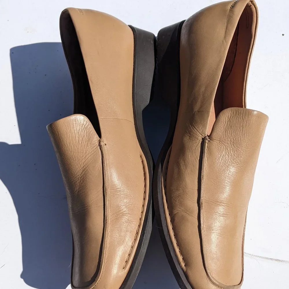 RockPort Tan leather loafers, slip on shoes 8.5W - Picture 9 of 11